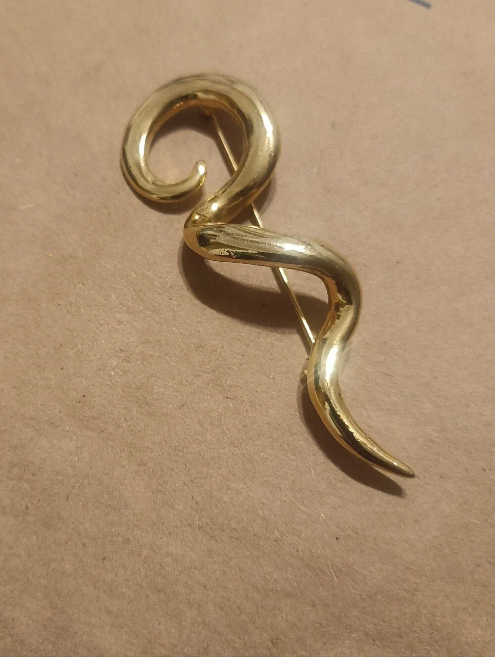 Gold-Tone Swirl Snake Brooch - Women Jewelry